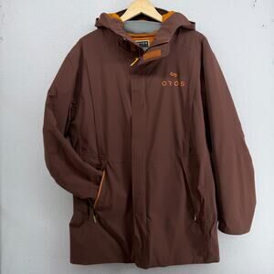 OROS Jacket Mens L Orion Parka Patented Solarcore Insulation Hoodie Brown